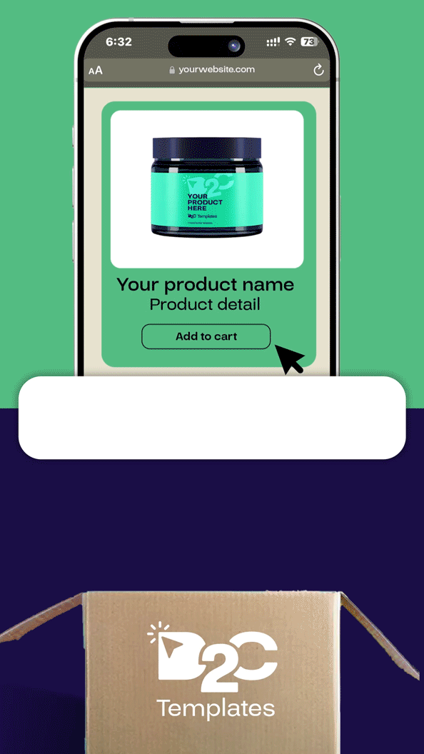 Creative ad showing products added to cart | After Effects Template
