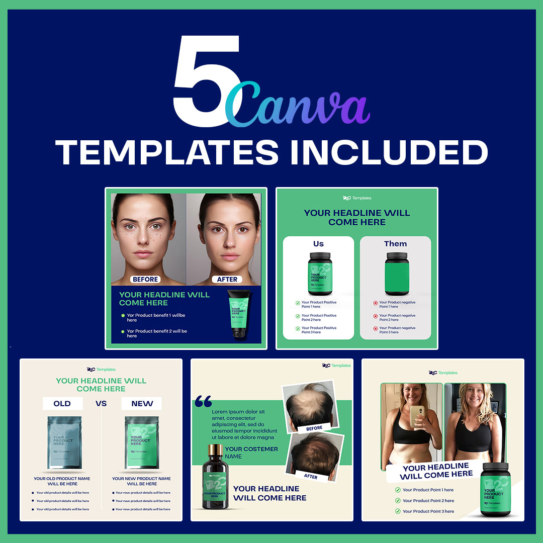Showcase Real Results with the Complete Before/After Ad Bundle | Canva Templates