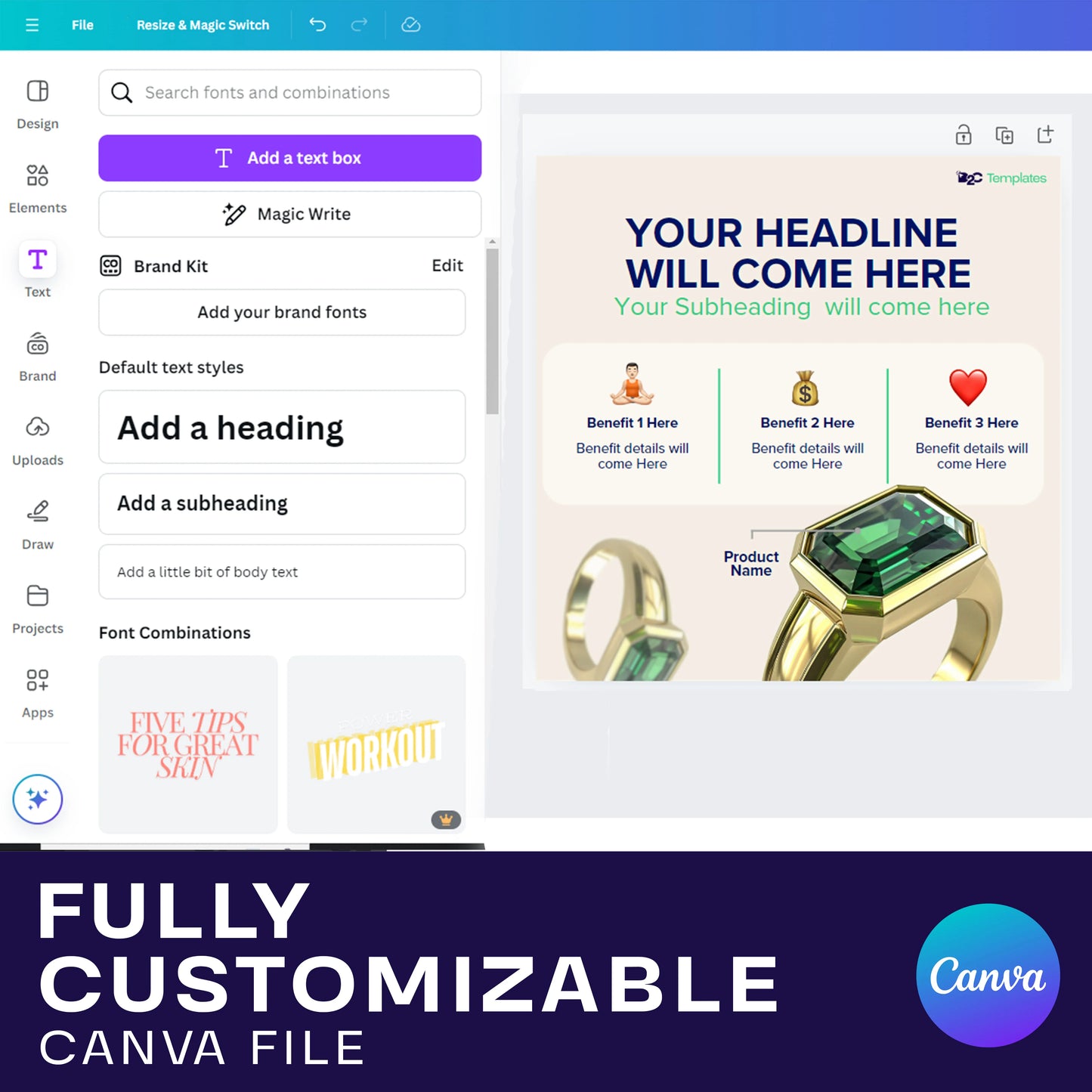 Your Go-To Template for Jewelry Promotions | Canva Template