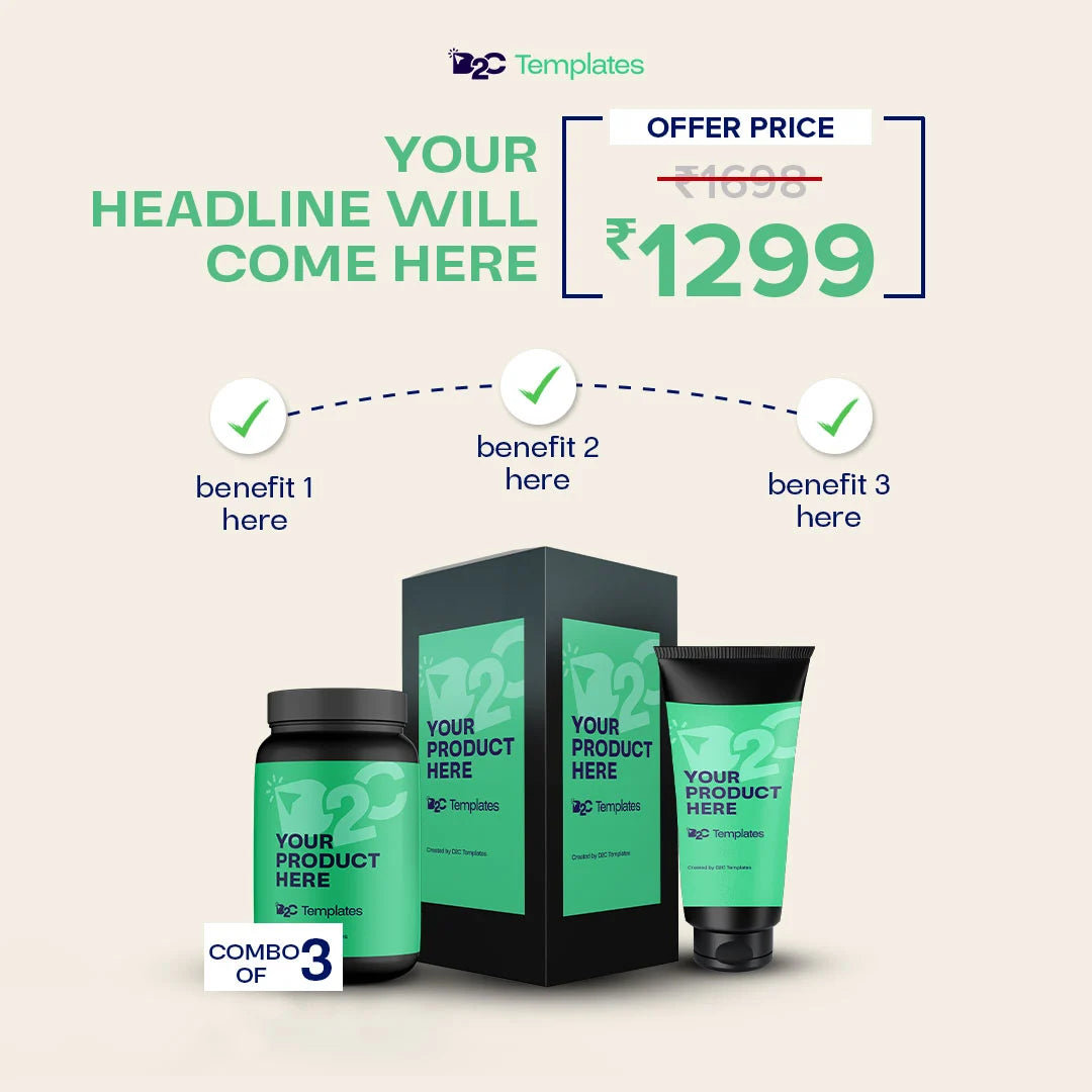 Engaging Ad Template for Combo of Three Products AND OFFER PRICE | CANVA Template