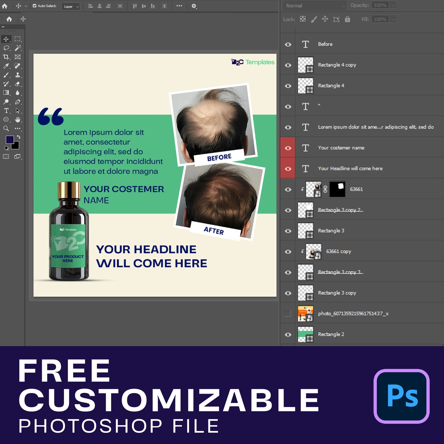 Transformations That Speak: Before & After Customer Reviews | Canva Templates