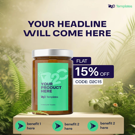 Static Ad Creative for Product Combo: Showcase Offer Price, Code & Benefits | CANVA Template