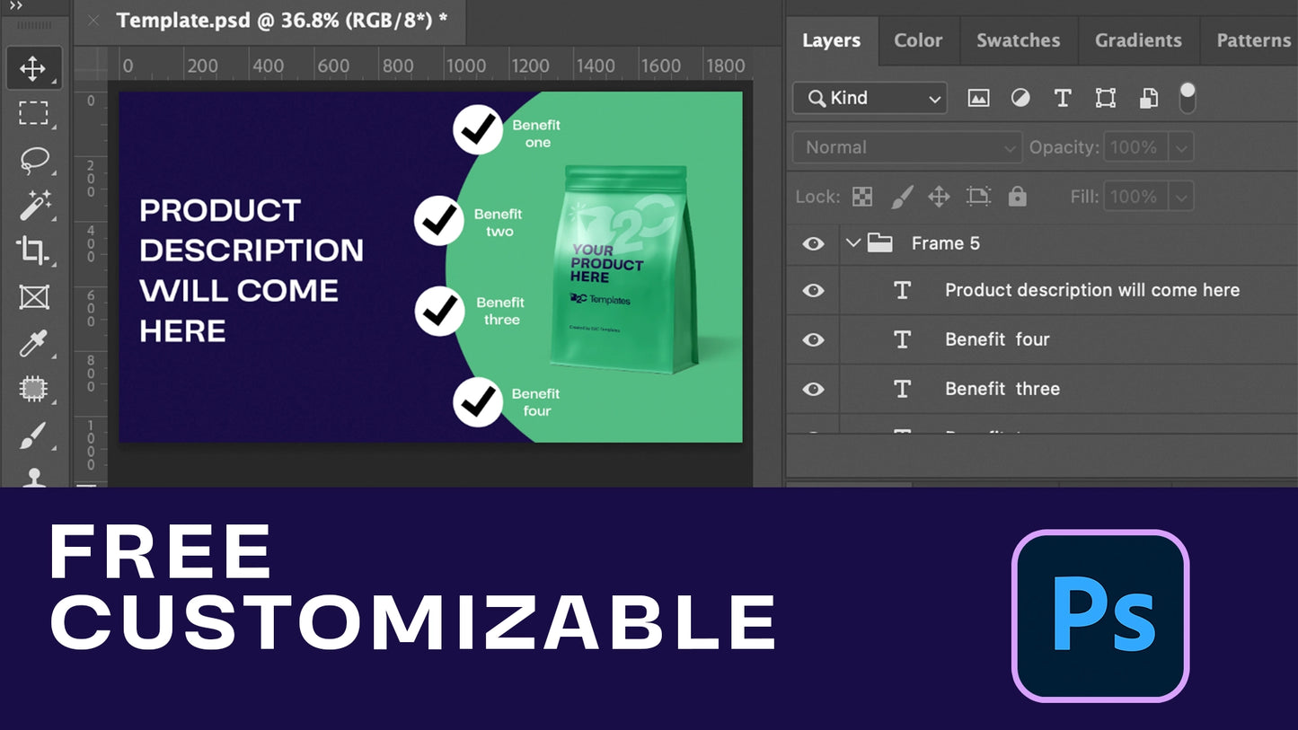 Ad Creative for highlighting your products, its ingredients and benefits | After Effects Template