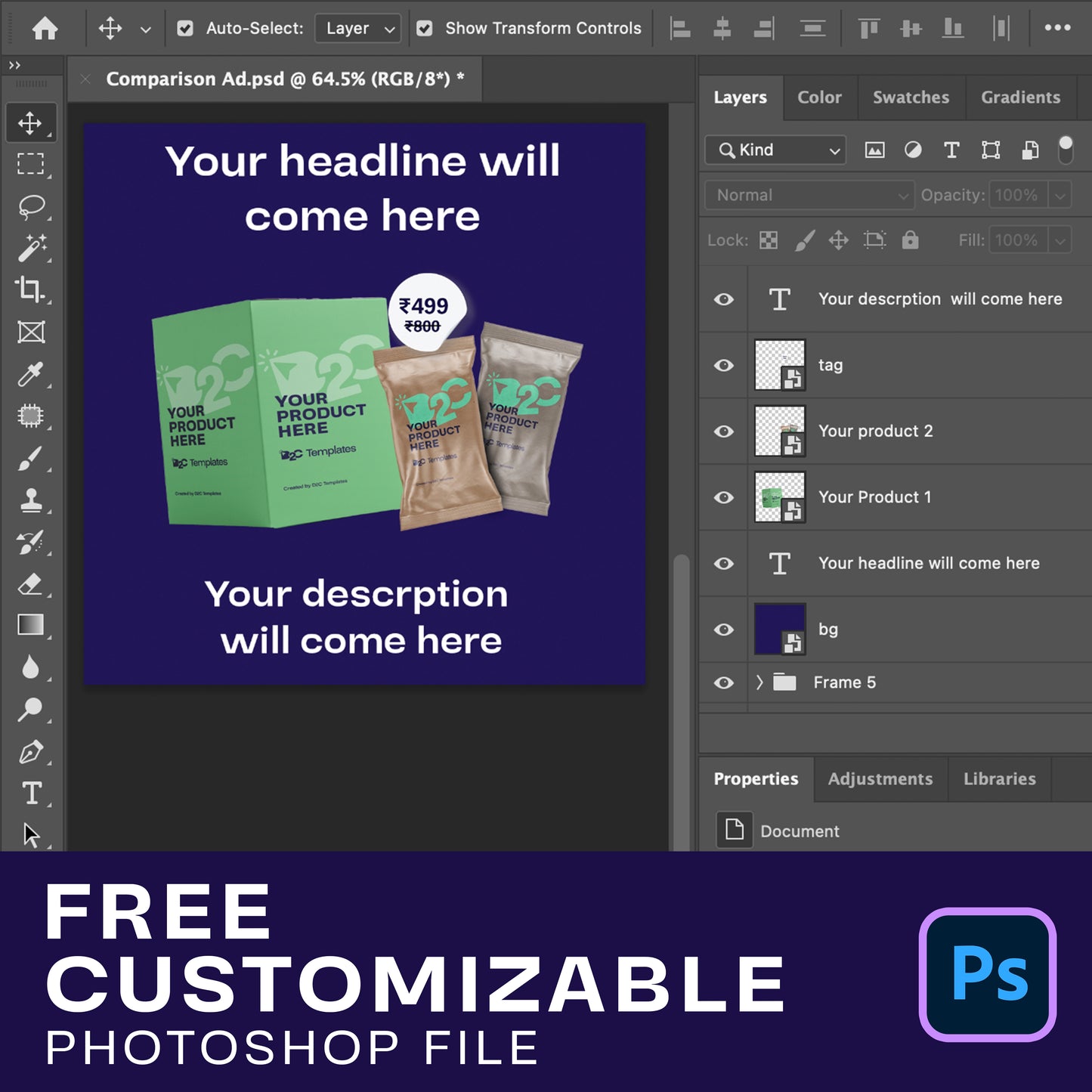 Ad creative to compare your product with competitor | After Effects Template